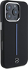 Kapak telefoni Mercedes Silicone Blue Stripe për iPhone 16 Pro Max 6.9", MagSafe, i zi