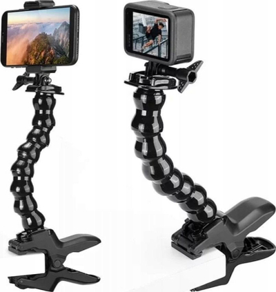 Kllips fleksibël për kamerë aksioni Ulanzi U-11, montim me kapëse, shkon me DJI Osmo Action edhe GoPro, ngjyrë e zezë