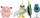 Set figura Pokemon PKW3057, 3 copë, shumëngjyrësh