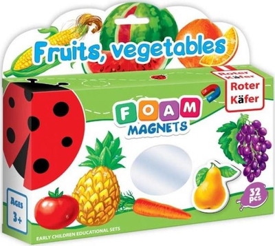 Set magnetësh shkumë Roter Käfer Fruits Vegetables, 32 copë, shumëngjyrëshe