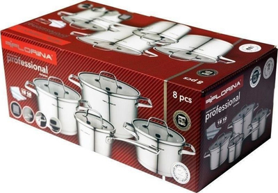 Set tenxhere Florina Professional, 8 pjesë, të argjendëta