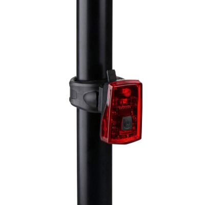 Dritë pas çikletës Dunlop LED, karikim USB‑C, me stop, e zezë me të kuqe