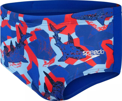 Rroba noti për çuna Speedo Club Training Shark Infested, 13cm, Endurance+, blu me të kuqe