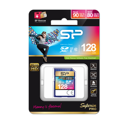 Kartë memorie Silicon Power Superior Pro, 128GB UHS-I U3 CLASS10, 90MB/S