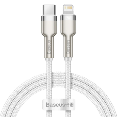 Kabllo Baseus, USB-C / Lightning, 1 m, e bardhë