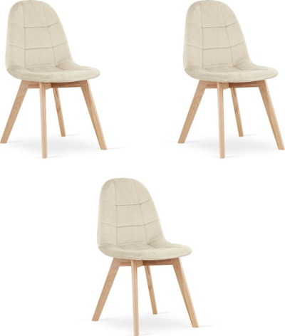 Set karrigesh Oskar Chair Bora, 3 copë, dru fagu, sedilje velour lejla