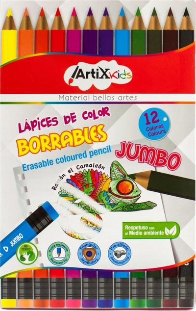Lapsa me ngjyra Teka Jumbo, fshihen me gomë, 12 ngjyra