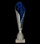 Kupë dekorative Tryumf 9277B, plastike, 32cm, argjendtë blu