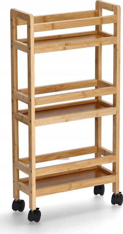 Karrocë rrotulluese Zeller Present, bambu dhe MDF, 3 nivele, natyrale