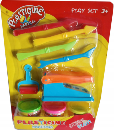 Set plasteline Plasticine Magical Play Set, me vegla për forma dhe prerje, shumëngjyrësh