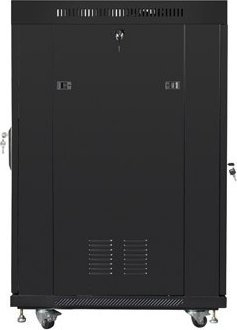 Kabinet rack në këmbë Lanberg 19" 22U, 600x800, me derë xhami, i zi