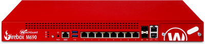 Firewall rrjeti WatchGuard Firebox M690, 4.6 Gbit/s throughput, harduer, i kuq