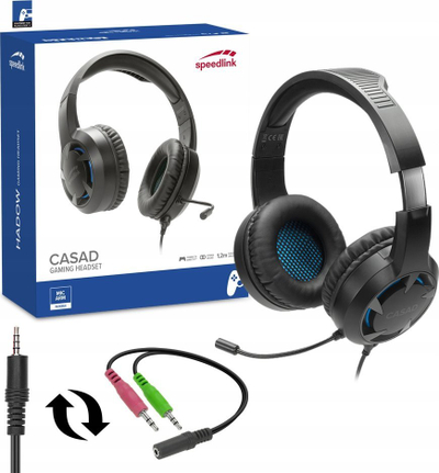 Kufje gaming Speedlink Casad, me mikrofon, kabllo 1.2 m, të zeza
