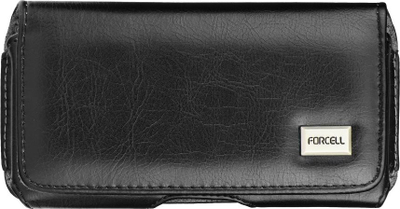 Këllëf horizontal telefoni Forcell Full Style, 16 x 0.8 x 8.2 cm, me klips rripi, i zi