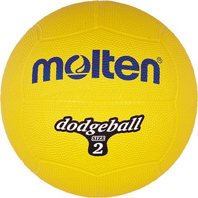 Top dodgeball Molten DB2 Y, madhësia 2, gomë, i verdhë