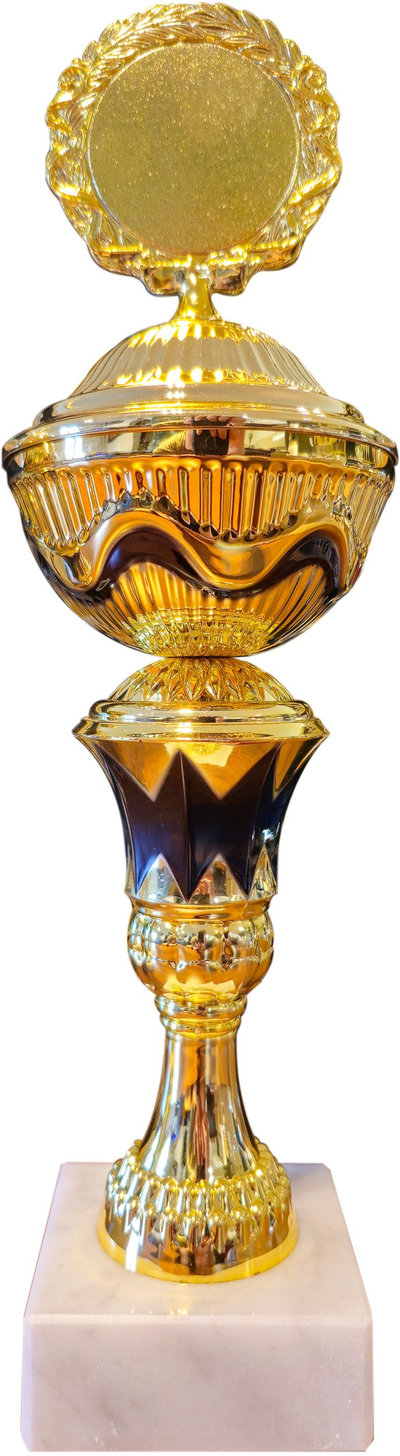 Kupë plastike hendbolli HANDBALL 7243 HAN C, 40.5cm, bazë mermeri, e artë