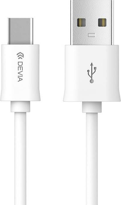 Kabllo USB në USB Type C Devia, 1 m, e bardhë