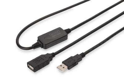 Kabllo zgjatuese USB 2.0 Digitus, 10m, e zezë