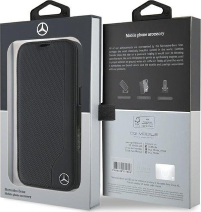 Këllëf bookcase Mercedes-Benz MEBKP16X23RBGVK, për iPhone 16 Pro Max 6.9", i zi