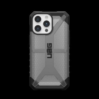 Mbrojtëse telefoni UAG Plasma për iPhone 15 Pro Max, e fortë kundër goditjeve, gjysmë e tejdukshme, gri