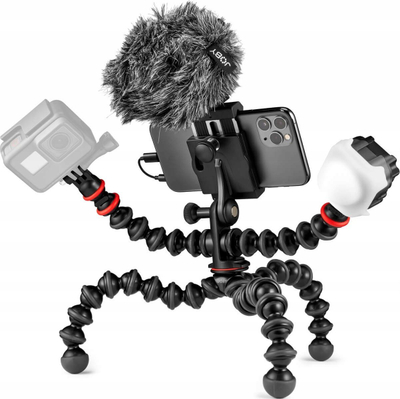 Set vlogimi për telefon JOBY GorillaPod Mobile Vlogging Kit JB01645, stativ i lëvizshëm, dritë LED dhe mikrofon, i zi