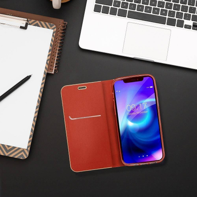 Këllëf libri Vennus për Samsung Galaxy A33 5G, lëkurë ekologjike, me magnet, i kuq