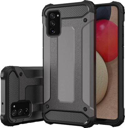 Mbulesë telefoni Hybrid Armor për Samsung Galaxy A03s, dy shtresa, rezistente nga goditjet, e zezë