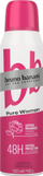 Deodorant spraj Bruno Banani Pure Woman, kundër djersës 48 orë, 150 ml, erë mango edhe pioni, i bardhë