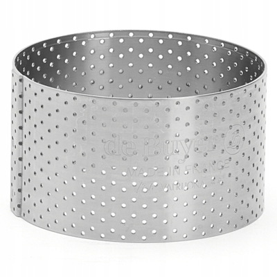 Unazë për ëmbëlsira çelik inox, e shpuar, 4.5cm lartësi, 7.5cm diametër