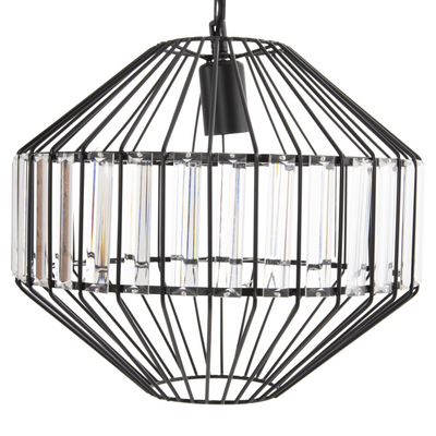 Llambë e varur tavani metalike me kapak 33.5x29-127.5cm (HM4092), zezë