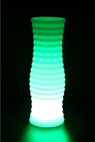 Vazo dekorative Techly për lule, me drita RGB LED, me telekomandë, e bardhë