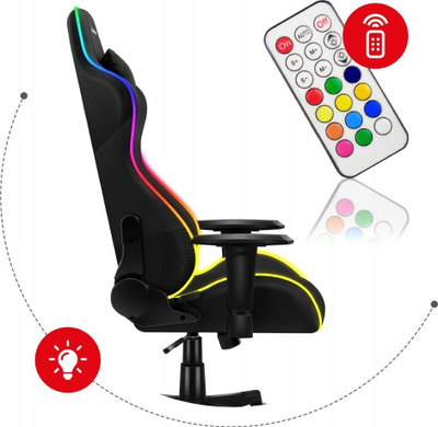 Karrige gaming Huzaro Force 6.3 RGB Mesh, deri 130 kg, me drita RGB, e zezë
