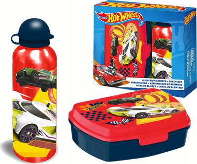 Set shishe alumini dhe lunchbox Hot Wheels Kids Euroswan, për kalamaj, shumëngjyrësh