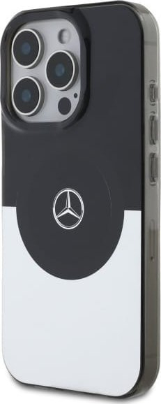 Kapak telefoni Mercedes Double Layer Case MagSafe për iPhone 16 Pro Max, 6.9\", i zi me argjend
