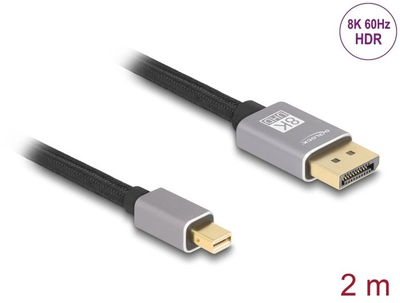 Kabllo video Delock Mini DisplayPort në DisplayPort 1.4, 8K 60 Hz, 2 m, e zezë