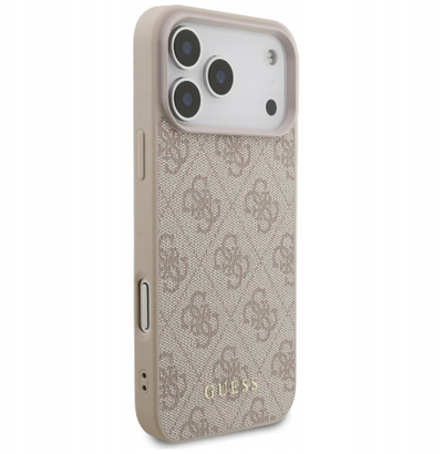 Kapak telefoni Guess Hardcase 4G Classic GUHCP17XG4GFPI, për iPhone 17 Pro Max, lëkurë eko, rozë