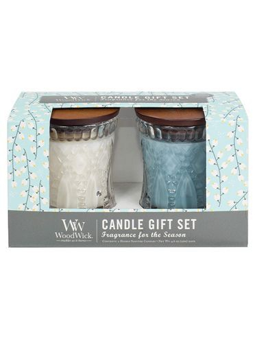 Qirinjë aromatik WoodWick White Tea & Jasmine, Sea Salt & Cotton 2 x 136 g