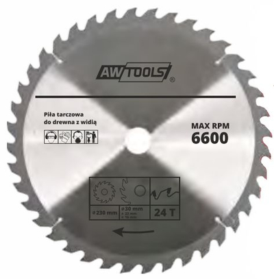 Disk për prerje AWTools AW48478, 300 mm