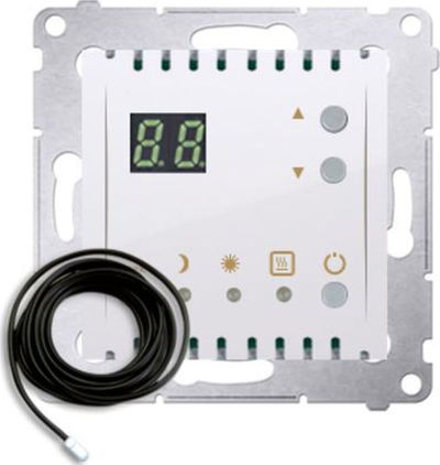 Termostat Kontakt-Simon Simon 54 DTRNSZ.01/11, me ekran, me sensor jashtë, i bardhë
