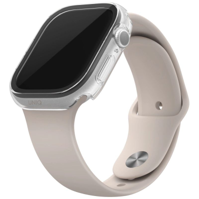 Заштитна маска Uniq Nautic за паметен часовник Apple Watch 46mm, со вградено стакло, проѕирна