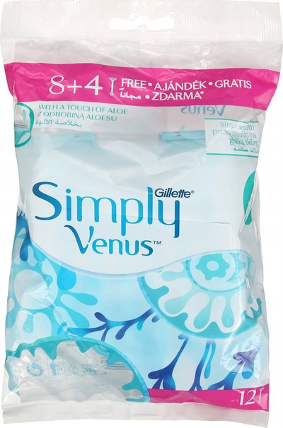 Brisk njëpërdorimësh Gillette Simply Venus, për goca, me aloe, 12 copë