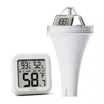 Termometër pishine RainPoint, wireless, IP68, i bardhë