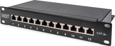Patch panel Digitus DN-91612S-EA, 10\" 1U, 12x RJ45 Cat 6A, i zi