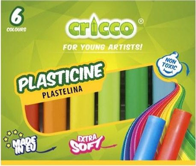 Plastelinë Cricco Plasticine, 6 ngjyra, ekstra e butë, shumëngjyrëshe