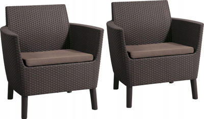 Set mobiljesh kopshti Keter Salemo 3 Seater, divan treshe me 2 karrige dhe tavolinë, gri e errët