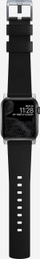 Rrip për Apple Watch Active Band Pro, 46mm 49mm, lëkurë sportive, argjend me të zi