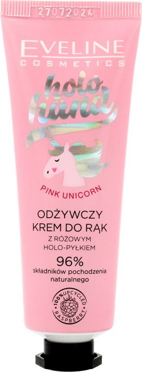 Krem duarsh Eveline Cosmetics Holo Hand Pink Unicorn, ushqyes, 50 ml, rozë