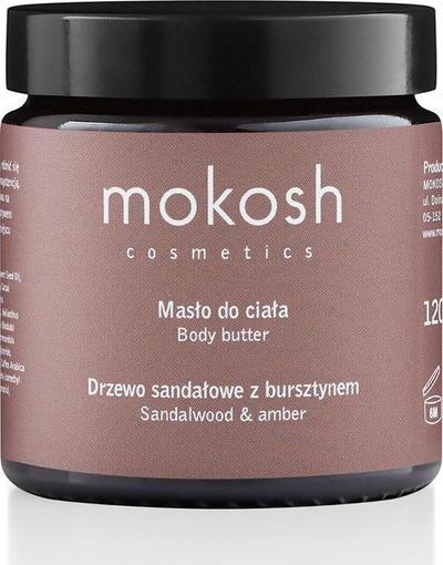 Vaj trupi Mokosh Sandalwood Amber, ushqyes, 120ml