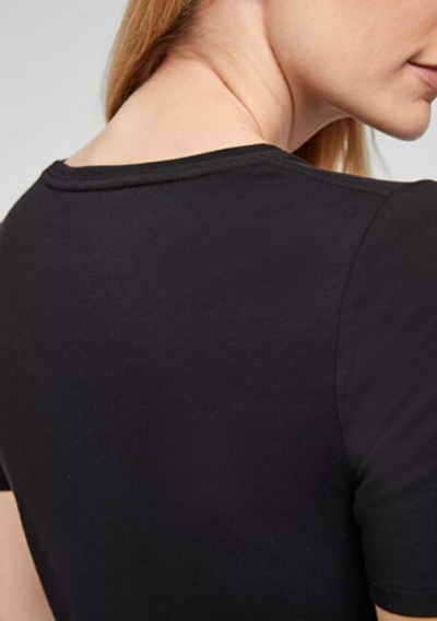 Маица S.Oliver Slim Fit, црна, 04.899.32.7187 .9999