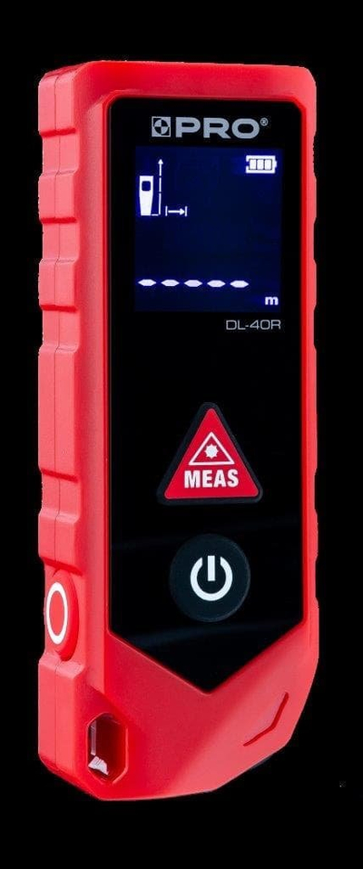 Matës distance me lazer PRO DL-40R, 40 m, me rrotë matëse, i kuq